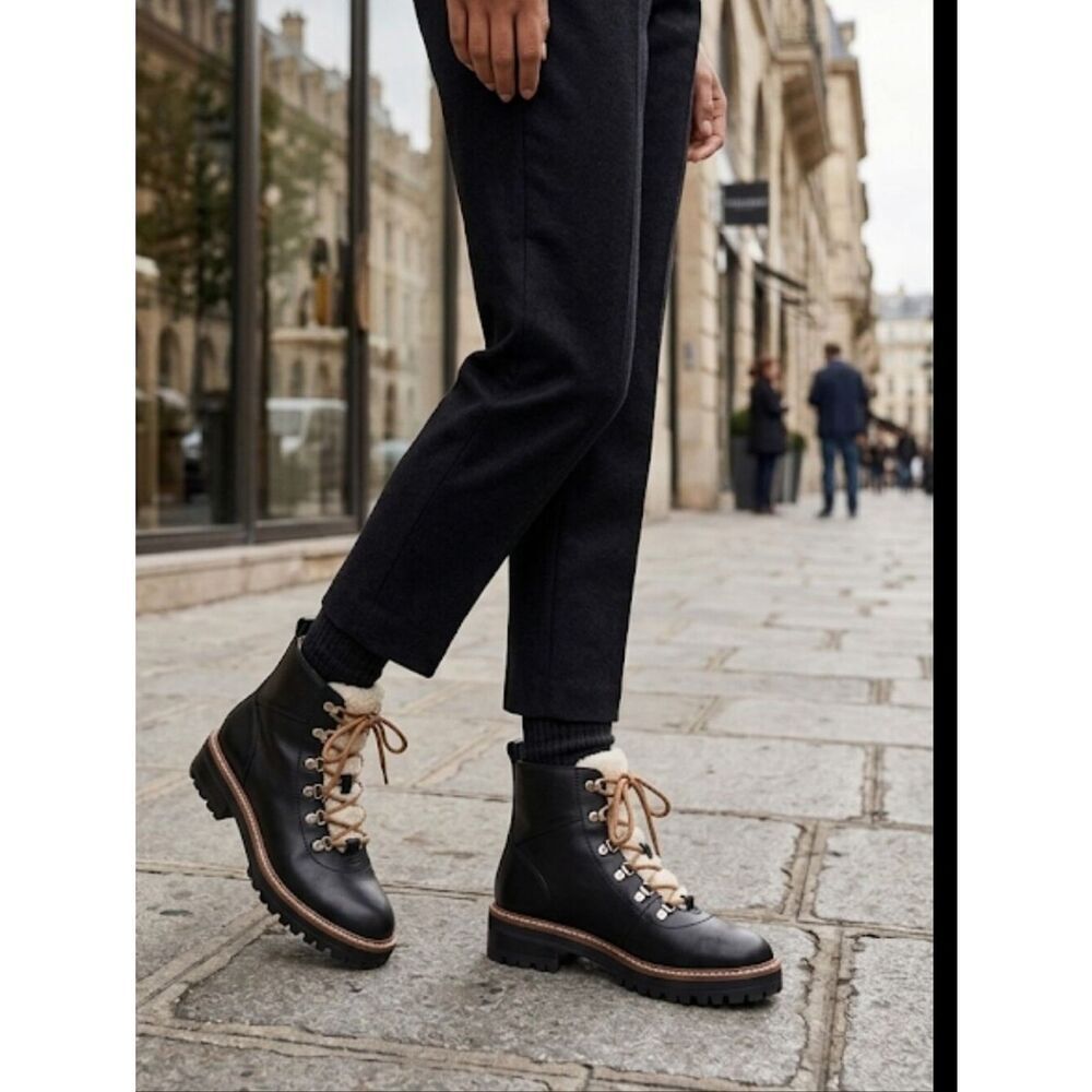 A New Day Leighton Black Combat Boots Sz 8 New